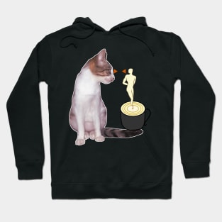 Drinking coffee with a cat Hoodie